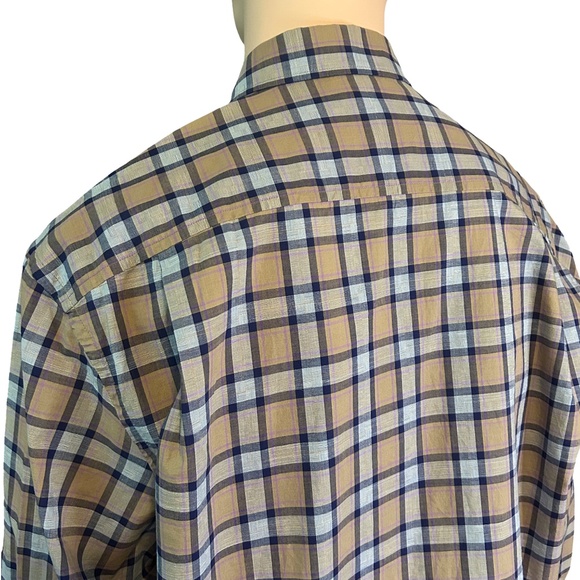 Joseph Abboud Plaid Shirt Spread Collar Full Button Front French Placket NWOT - Picture 8 of 16
